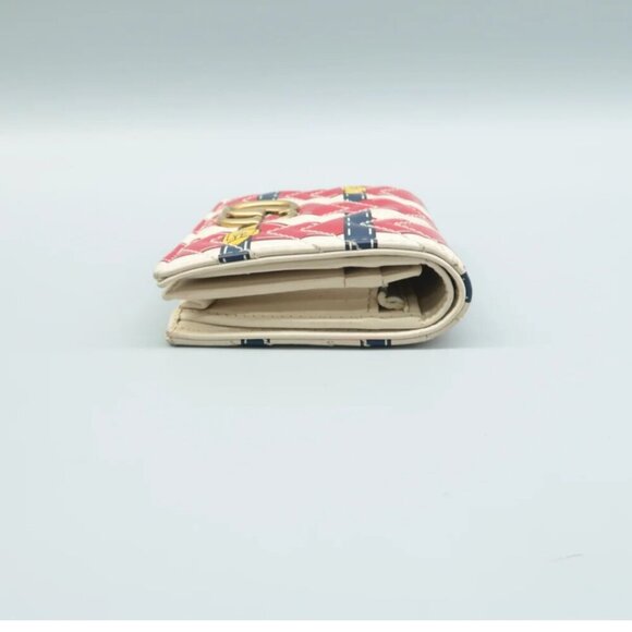 100% Authentic GUCCI White&Red Trompe L'Oeil Leather Wallet - Picture 5 of 12